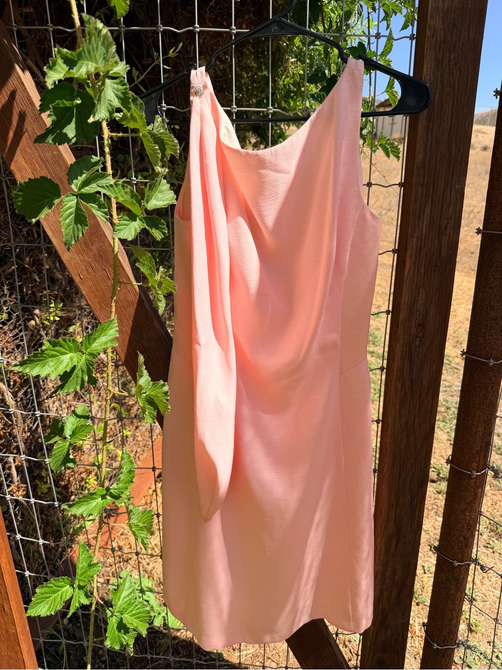 Vintage Pink One-Shoulder Mini Dress